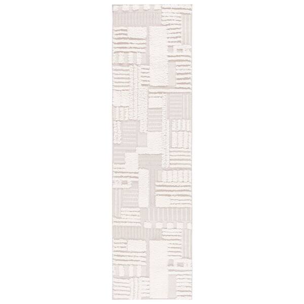 Trends 2 ft. x 13 ft. Beige/Ivory Patchwork Runner Rug