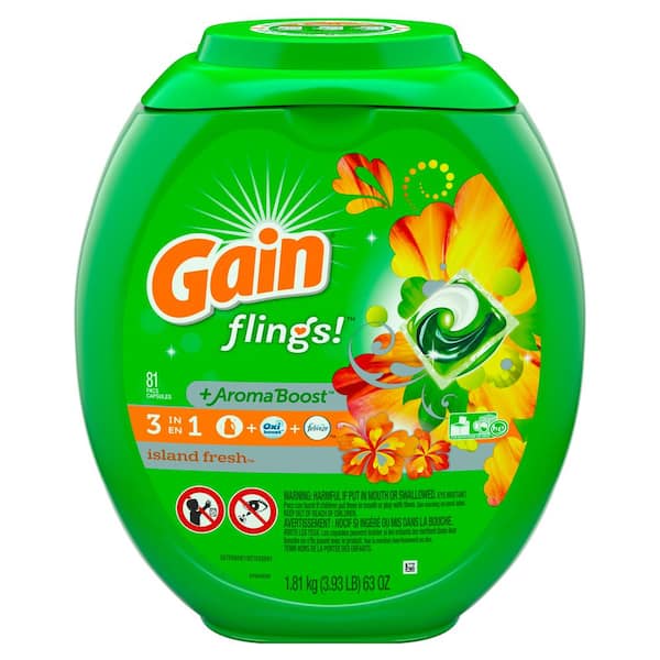 Gain Flings Island Fresh Scent Laundry Detergent 81 Count 003700075108 The Home Depot