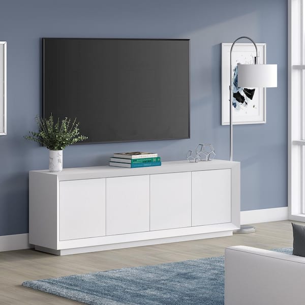 Meyer&Cross Oswald 68 in. White TV Stand Fits TV's up to 75 in.