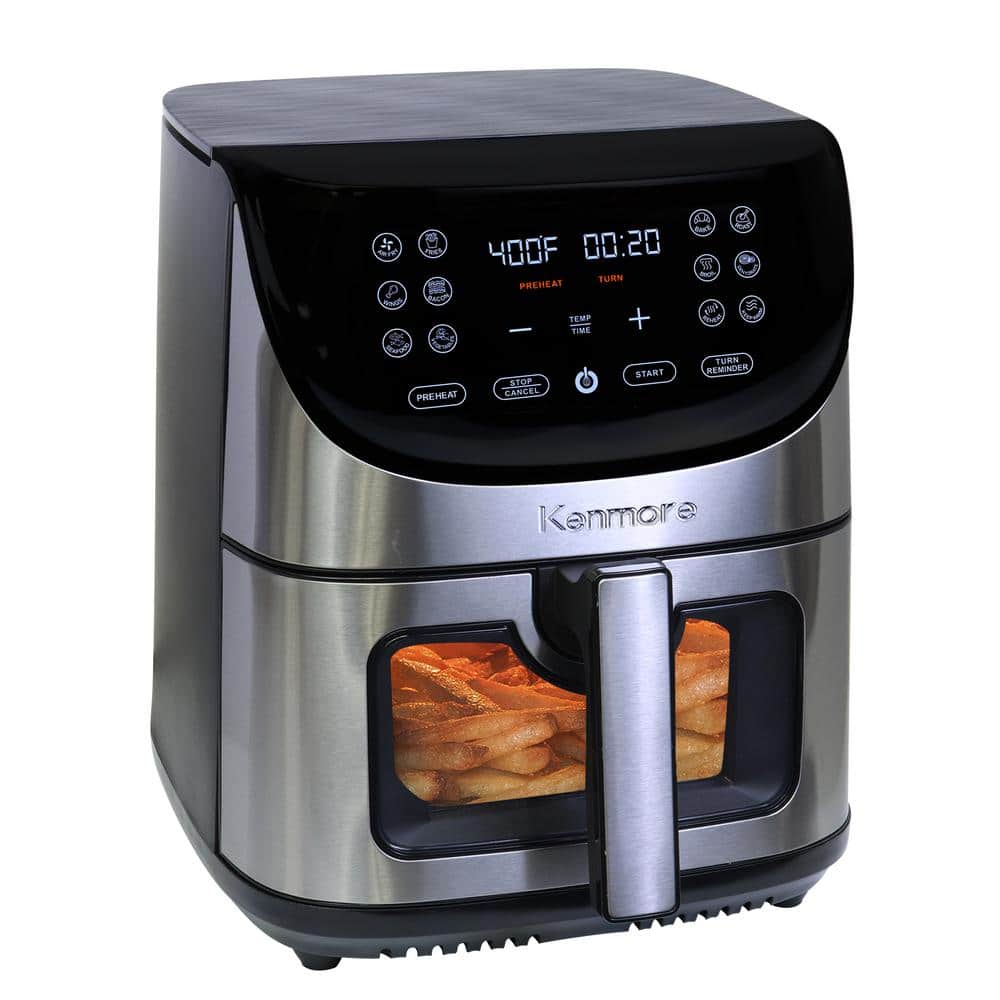 Kenmore 8 Qt Stainless Steel Digital Dual Basket Air Fryer