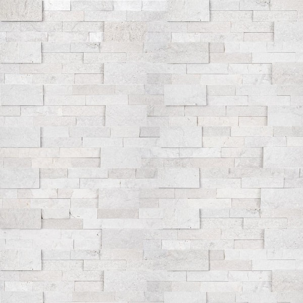 MSI Take Home Tile Sample - Iceland Gray Ledger Panel 6 in. x 6 in. Natural Travertine Wall Tile