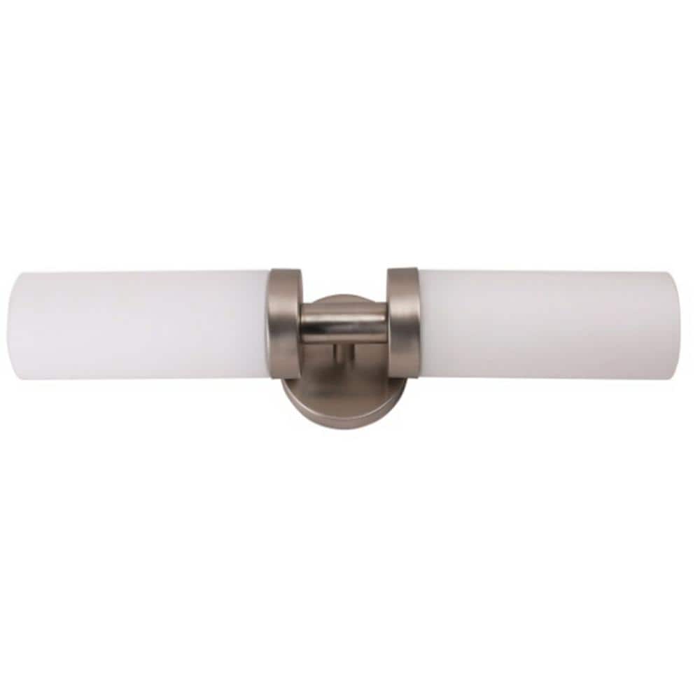 Stella Brushed Nickel Indoor Hardwired Cylinder Sconce with Integrated LED