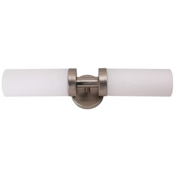 Unbranded Stella Brushed Nickel Indoor Hardwired Cylinder Sconce with Integrated LED