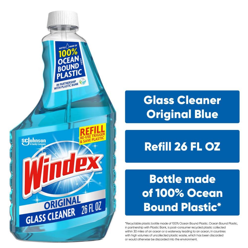 Windex 26 fl. oz. Original Blue Glass Cleaner Refill Bottle 329074 - The  Home Depot