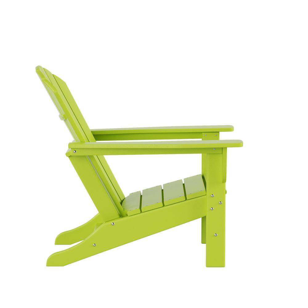Lime Recycled Plastic Outdoor Adirondack Chair Set of 4