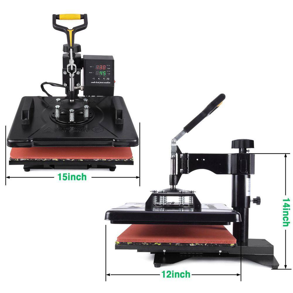 Black and Red 5-in-1 Digital Heat Press Machine