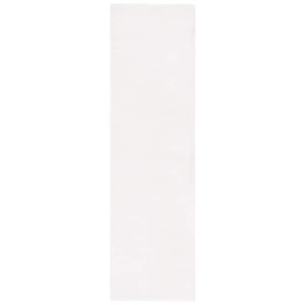 SAFAVIEH Faux Rabbit Fur Ivory 2 ft. x 6 ft. Solid Flokati Runner Rug