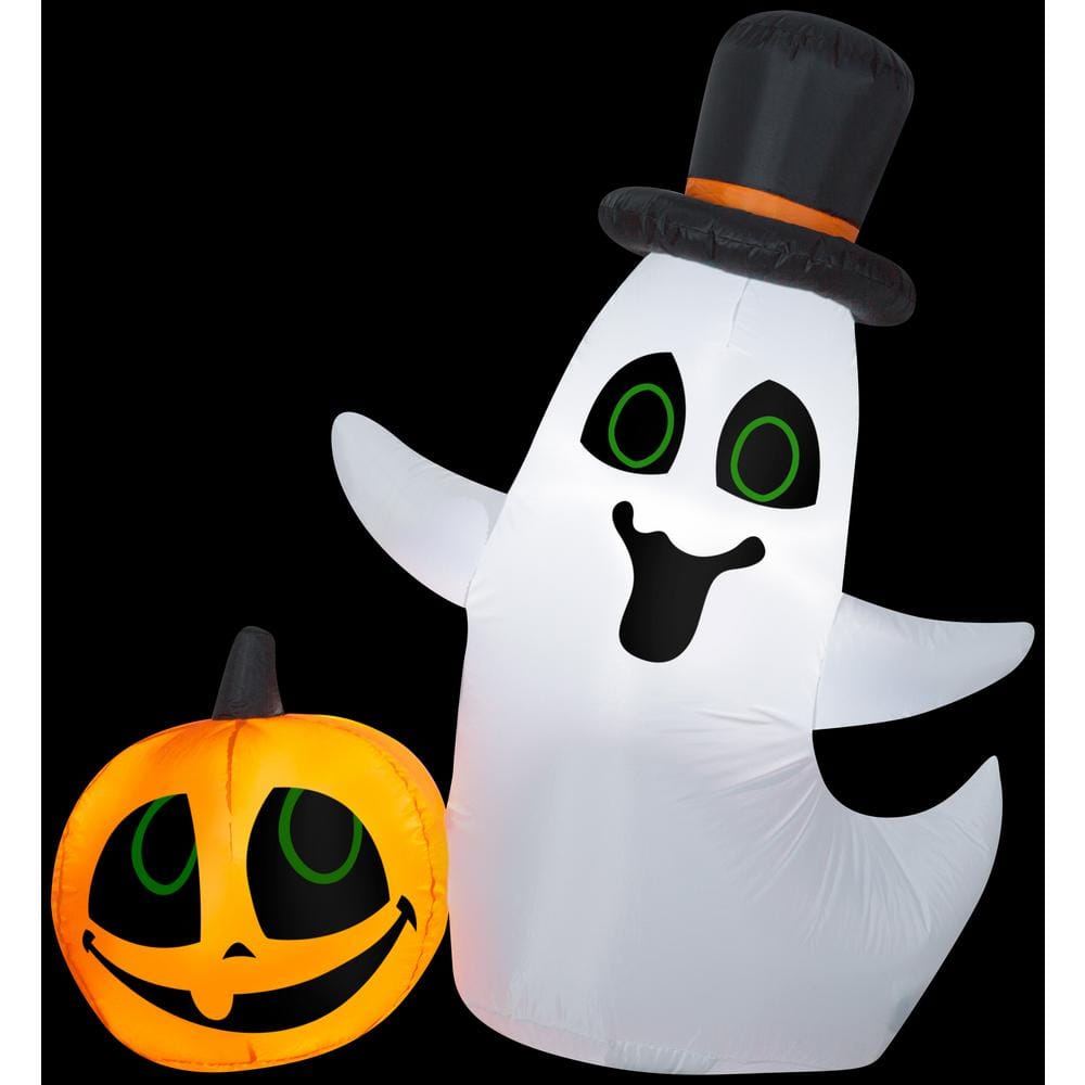 Gemmy 3.5 ft. H Ghost with PumpkinSM Scene Halloween InflatableG