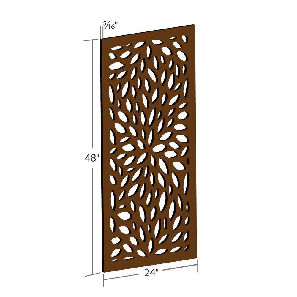 Espresso Brown Floral Recycled Polymer Privacy Panel