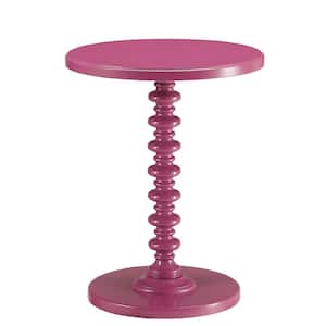 Acton 17 in. Purple Finish Round Wood End Table