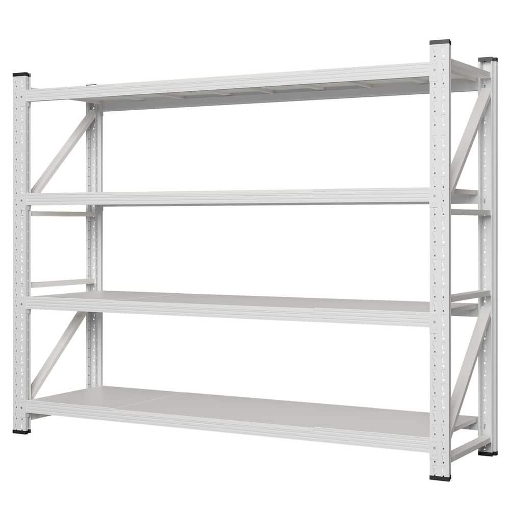 4-Tier Steel Industrial Adjustable Freestanding Garage Storage Shelving Unit in White (79 in. W x 79 in. H x 24 in. D)