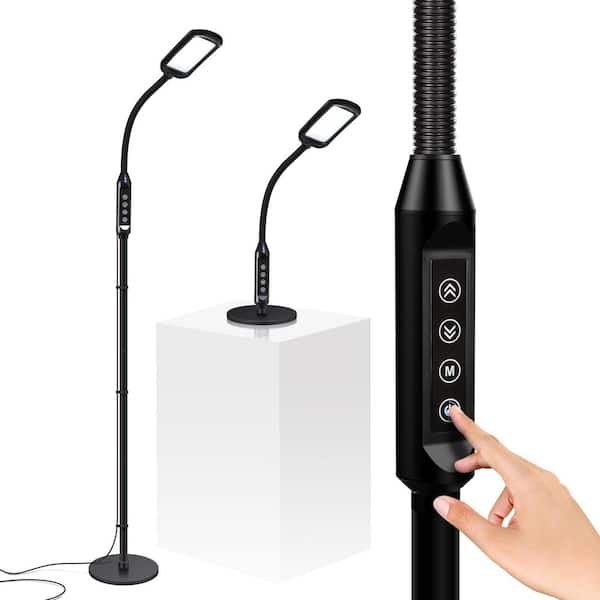 Brightech Litespan 2-in-1 56 in. Classic Black Industrial 1-Light Dimmable and Color Temperature Adjustable LED Floor Lamp
