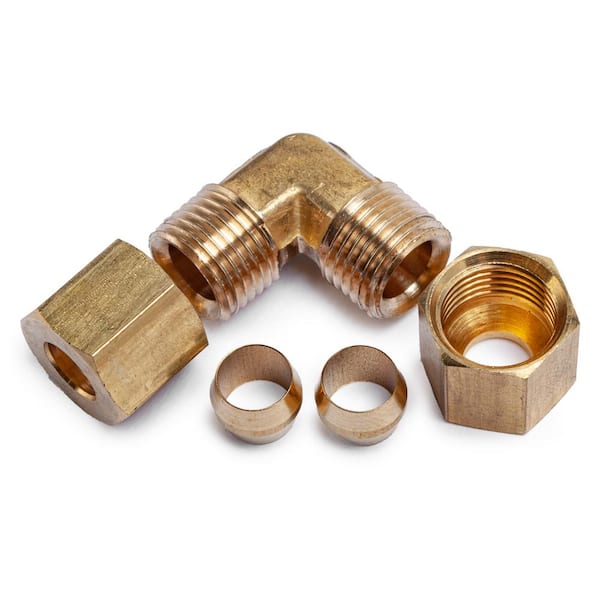 LTWFITTING 1/4 in. O.D. Brass Compression 90-Degree Elbow Fitting
