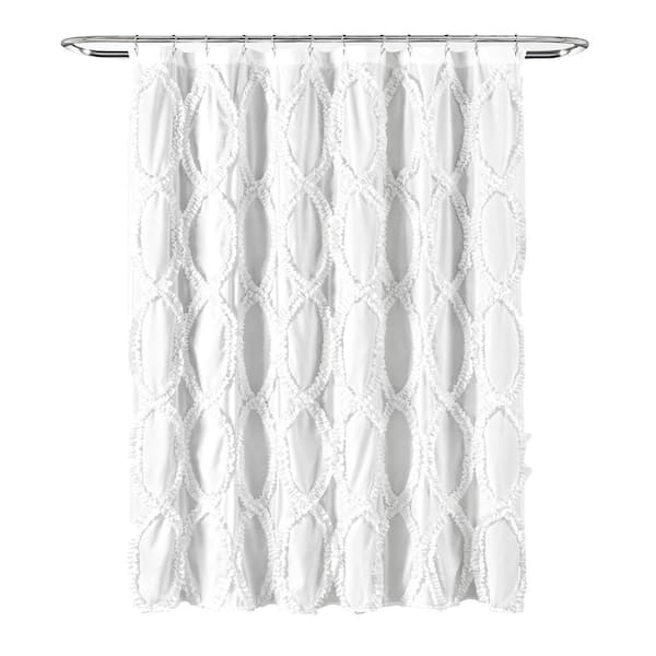 Lush Decor 72 in. x 72 in. Avon Shower Curtain White Single