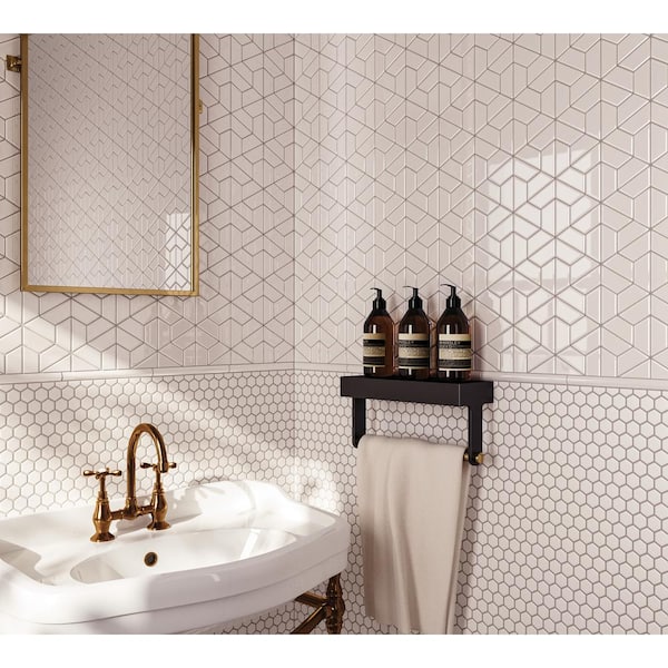 Le Cafe White 1 in. x 1 in. Honeycomb Matte Porcelain Mosaic Tile (8.4 sq. ft. /Case)