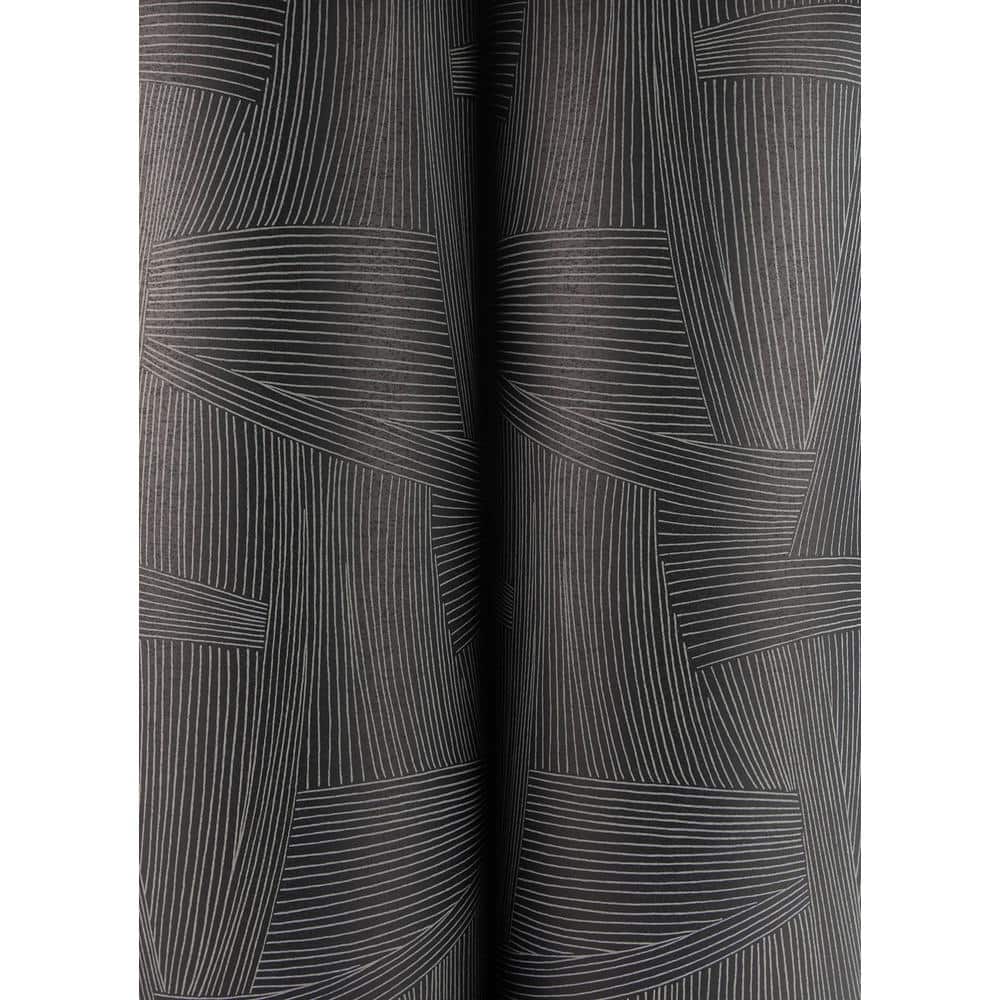 Reid Black Woven Geometric Non-Woven Wallpaper