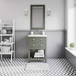 Viola 24 in. W x 18 in. D Bath Vanity in Glacial Green with Ceramics Vanity Top in White with White Basin and Faucet