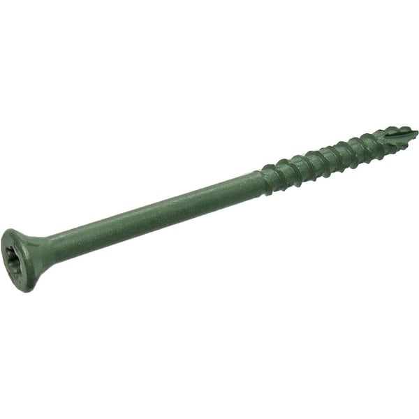 #9 x 3 in. Green Exterior Self-Starting Torx Flat-Head Wood Deck Screws (25 lb./1543-Piece)