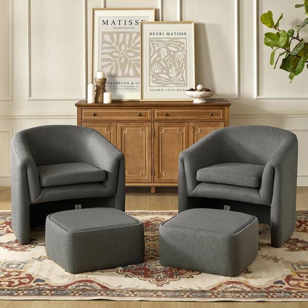 JAYDEN CREATION Zachary Grey Modern Upholstered Armchair