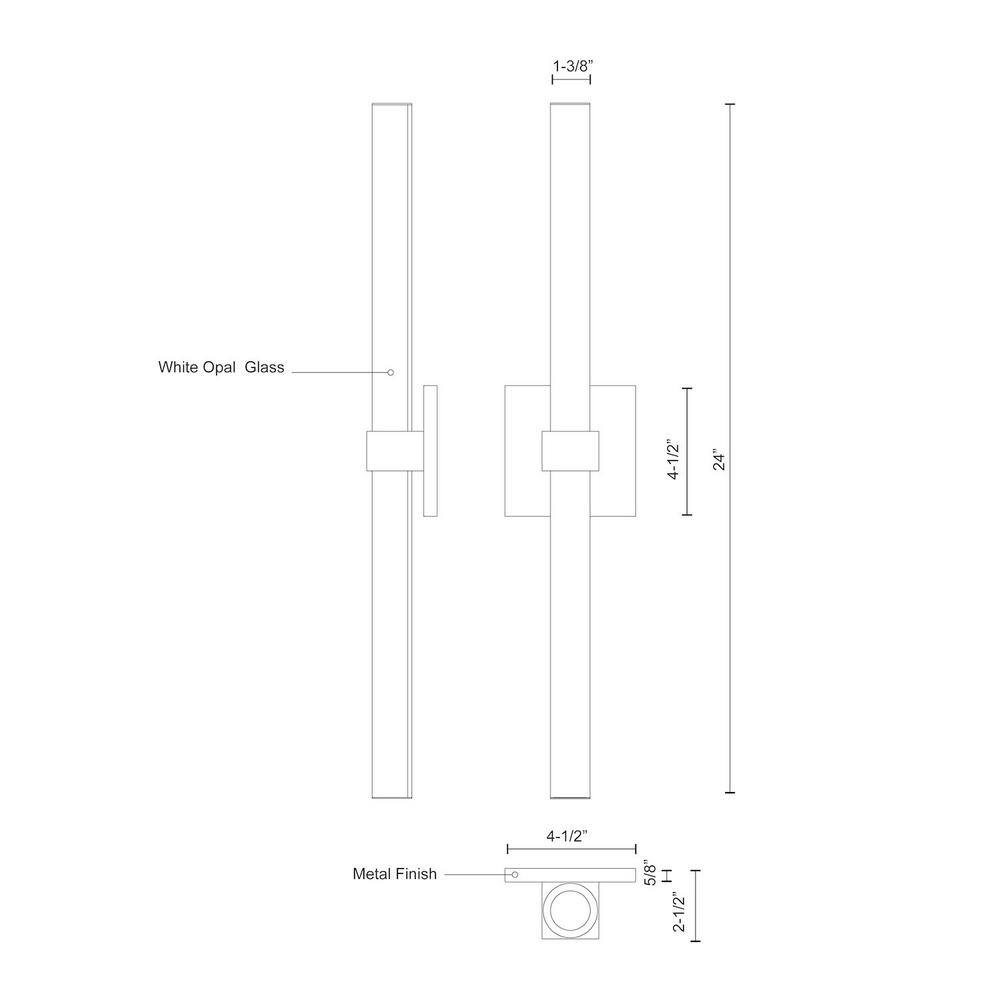 Fresno Chrome Dimmable LED 24" Bath Bar Light