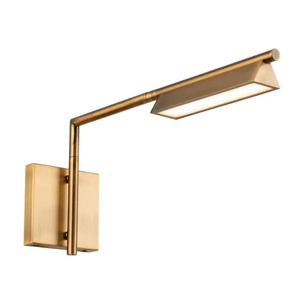 WAC Lighting Eero 18 in. Aged Brass Integrated LED Swing Arm Wall Light 3000K