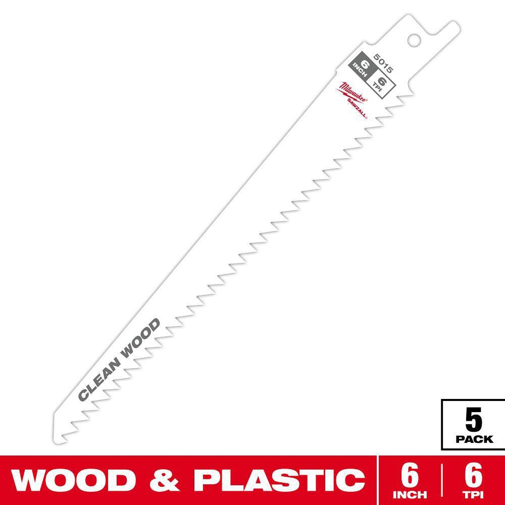 6 in. 6 TPI Clean Wood Cutting SAWZALL Reciprocating Saw Blades (5-Pack) price history on PriceWatchPro