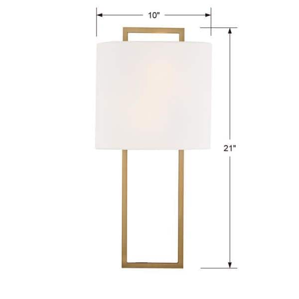 Elegant Vibrant Gold Dimmable Wall Sconce with White Silk Shade