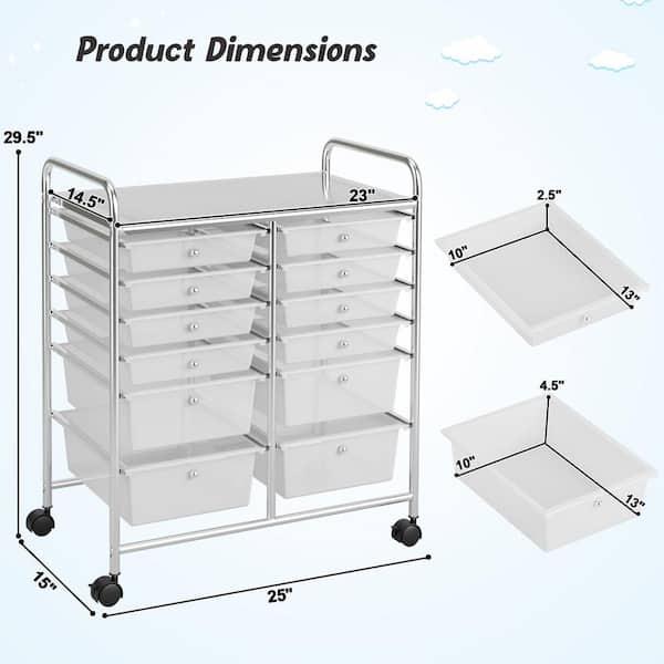 Network Collection, 4-Tier Cabinet with Removable Drawers, File