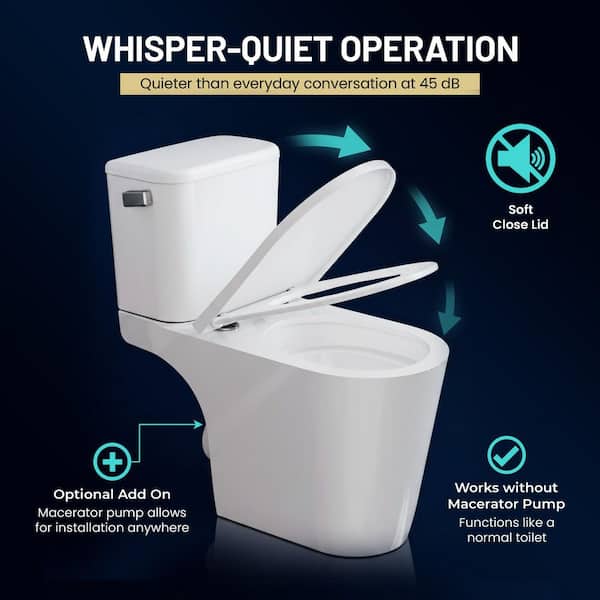 ANZZI 2-Piece Elongated Toilet in White with Soft-Close Lid, 1.6