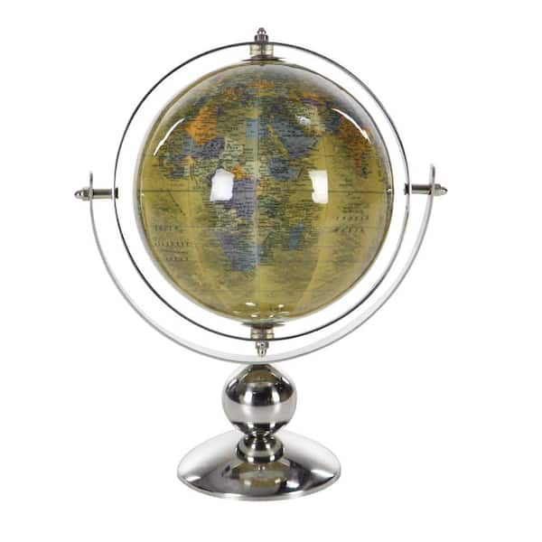 Litton Lane 11 in. Silver Stainless Steel Decorative Globe