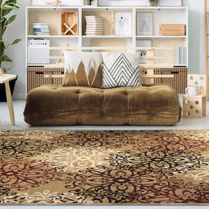 Leigh Gold 5 ft. x 8 ft. Rectangle Abstract Geometric Polypropylene Area Rug