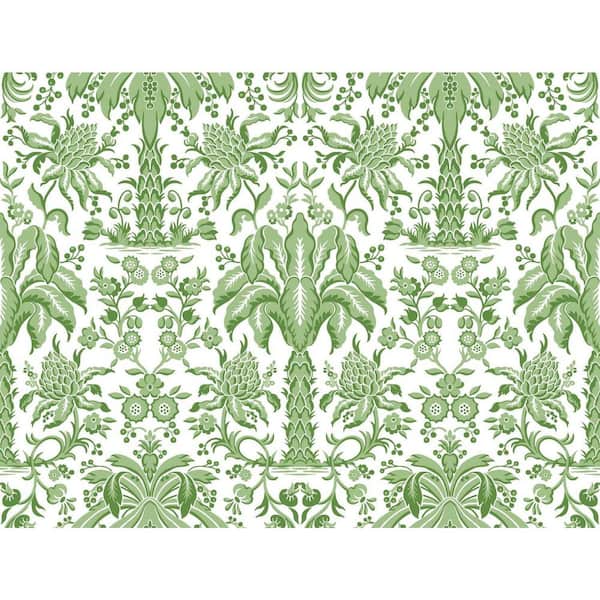 York Wallcoverings 60.75 sq ft Green Palmetto Palm Damask Non-pasted Wallpaper