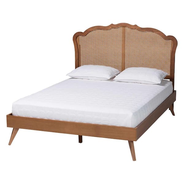 Baxton Studio Aithan Brown Wood Frame Queen Platform Bed