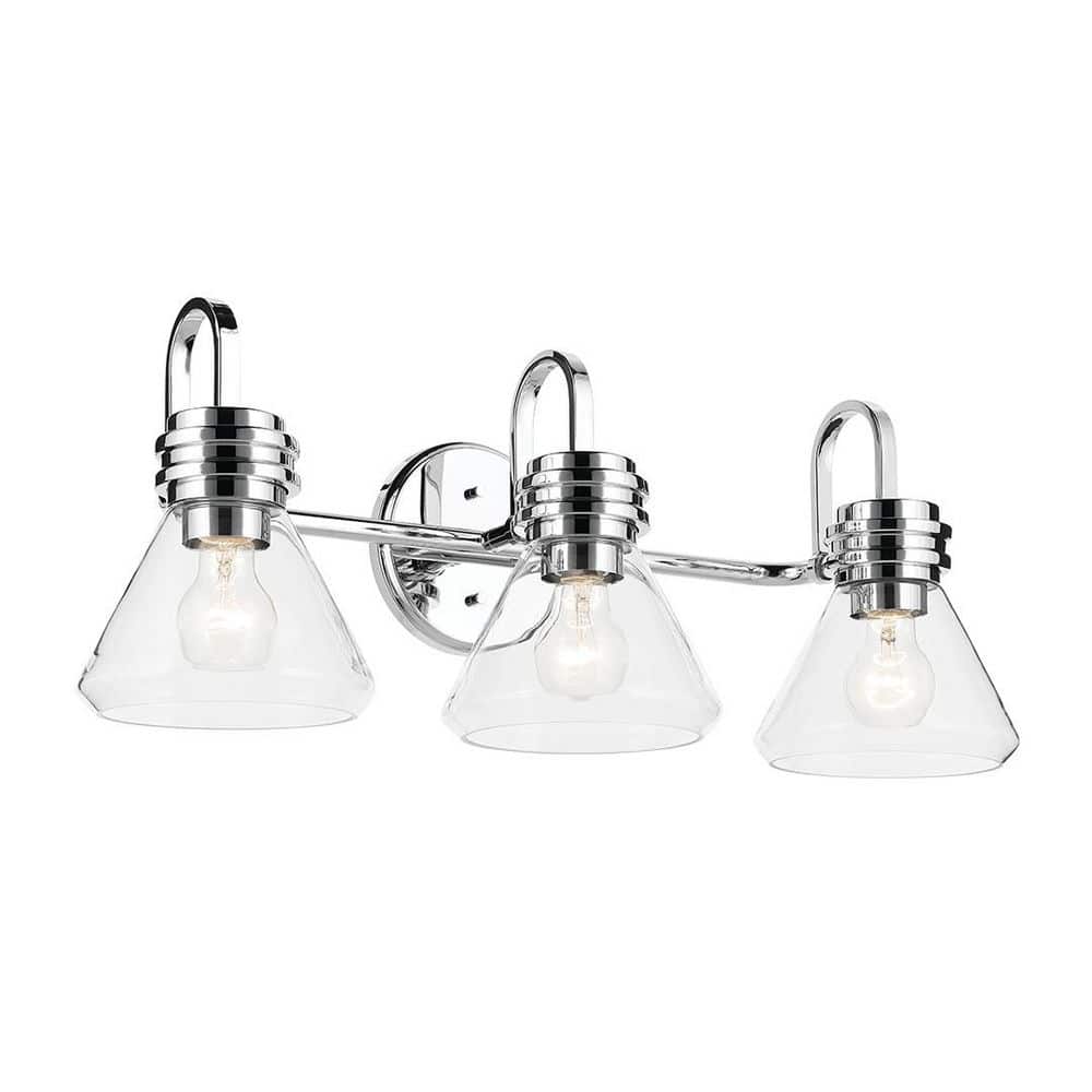 Farum 26 in. 3-Light Vanity Light with Clear Glass in Chrome price history on PriceWatchPro