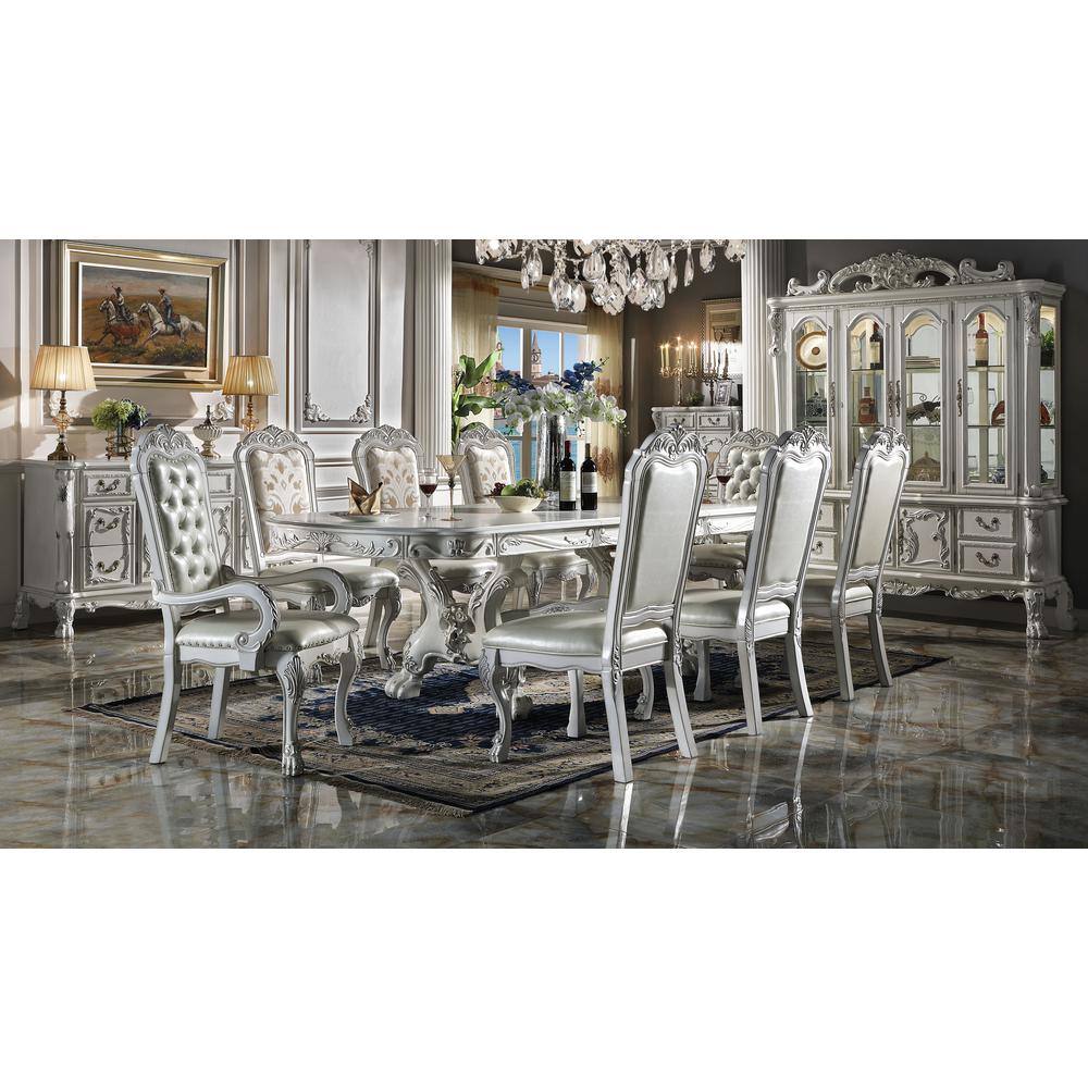 Elegant Dresden 108-inch Bone White Extendable Dining Table