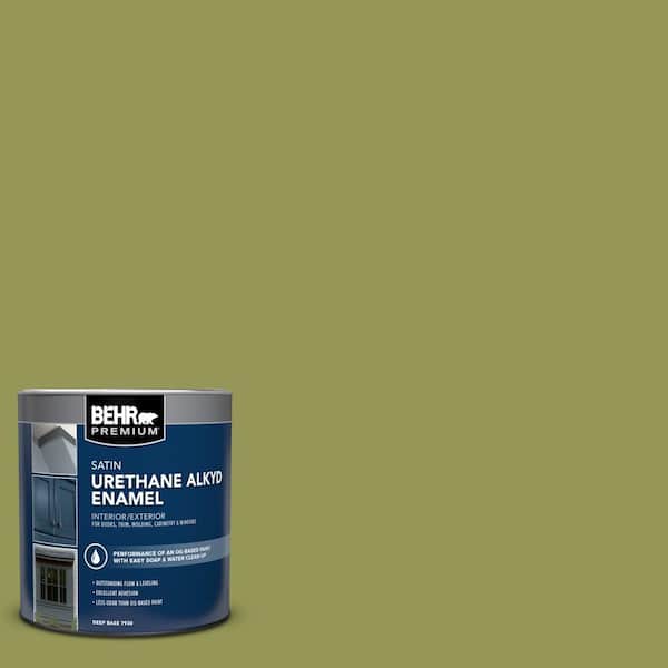 1 qt. #M340-6 Spinach Dip Satin Enamel Urethane Alkyd Interior/Exterior Paint
