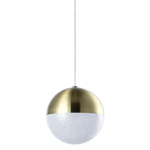 Ravello 5 in. ETL Certified Integrated LED Pendant Lighting Fixture with Globe Shade, Brass