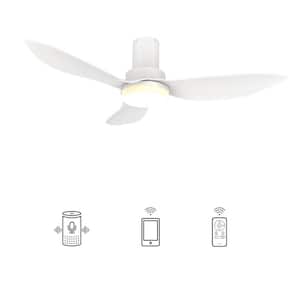 Daisy 36 in. Dimmable LED Indoor White Smart Ceiling Fan with Light and Remote, Works with Alexa and Google Home