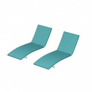Bowman 25.6 in. x 78.7 in. x 1.9 in. Outdoor Chaise Lounge Turquoise Cushion (Set of 2)
