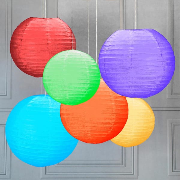 Multicolor Multi-Size Paper Lanterns (Set of 6)