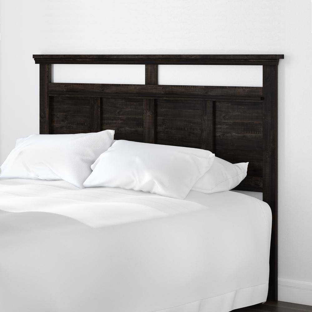 Versa Full/Queen Rubbed Black Wood Headboard