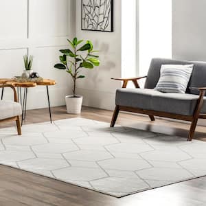 Veronica Beige 4 ft. x 6 ft. Geometric Honeycomb Indoor Area Rug