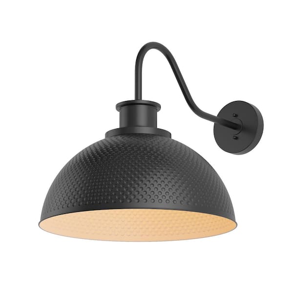 Outdoor 20.47 in. H Gooseneck Black Barn Sconce Light Oversized Exterior Hardwired Wall Light with No Bulbs Included