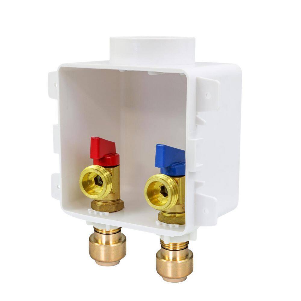 1/2 in. Push-Fit Brass Valve Fittings in White ABS Plastic Washing Machine Compact Outlet Box price history on PriceWatchPro