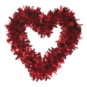 12 In Valentine Red Heart Tinsel Frame