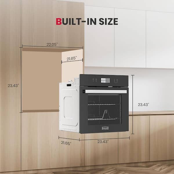 24 in. Built-In Single Electric Wall Oven in Stainless Steel with Full Touch Control ETL