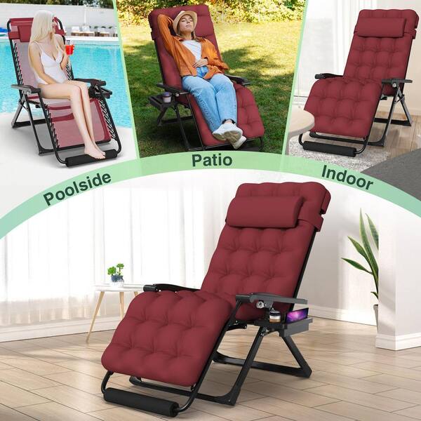 SEEUTEK Fnloe 29 in.W Oversized Zero Gravity Chair Metal