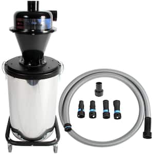 Quick Click Dust Separator with 10 Gal. Stainless Steel Recovery Bin and 16 ft. Hose and Power Tool Adapter Set