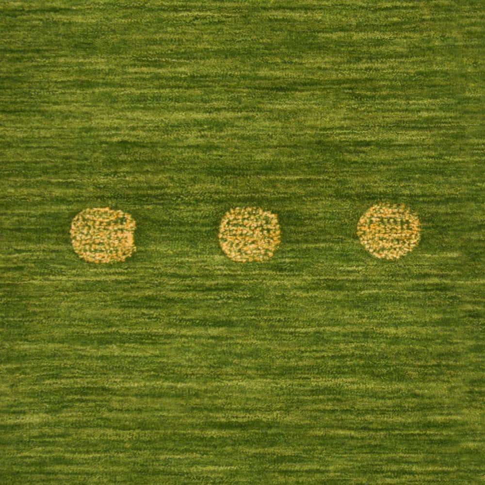 Eco-Chic Artisan Green Wool 2'3" x 8' Runner Rug