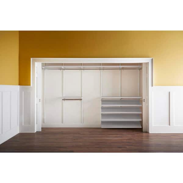 Everbilt Genevieve 6 ft. White Adjustable Closet Organizer Long